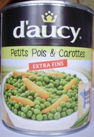 Petits pois extra fins et carottes d'aucy 530g