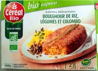 Les galettes BOULGOUR DE RIZ &LENTILLES LEGUMES & COLOMBO
