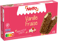 Bâtonnet vanille x6 - fraise x6 enrobage cacao noisettes (G) - 60mL