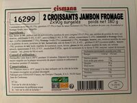 2 croissants jambon fromage