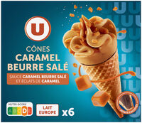 Cônes glacés caramel beurre salé x6