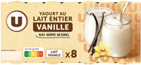 Yaourt au lait entier à la vanille pot en verre 8x125g