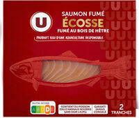 Saumon fumé au bois de hêtre, Atlantique Ecosse, salé au sel sec, 2 tranches - 75g