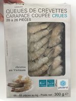 Queues De Crevettes Crues, Carapace Coupée