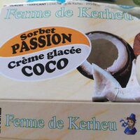 Sorbet Passion crème glacée coco