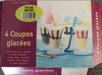 4 coupes glacées Pêche Melba
