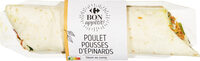 WRAP POULET Pousses d'épinards SAUCE AU CURRY