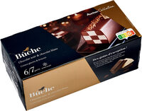 Bûche chocolat noir et chocolat blanc crèmes glacées et brownie
