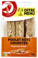 Poulet rôti crudités