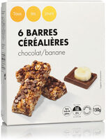 Barres céréalières aux pépites de chocolat et à la banane