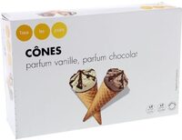Cônes parfum vanille, parfum chocolat x8