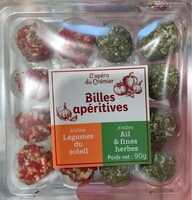 Billes aperitives legumes du soleil et ail et fines herbes