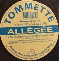 TOMMETTE ALLÉGÉE fromage au lait cru