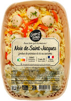 Noix de Saint-Jacques fondue de poireaux et riz au curcuma