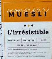 L'irrésistible muesli croquant chocolat noisette açai