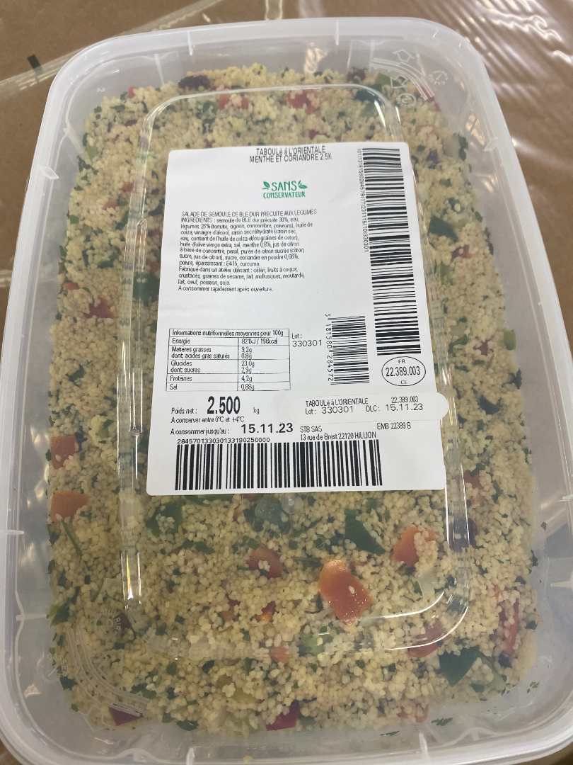 Photo du produit rappelé