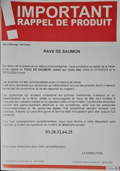 Photo du produit rappelé