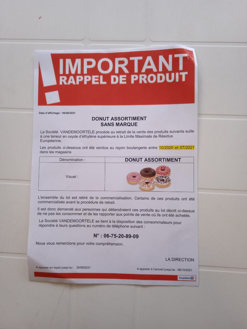 Photo du produit rappelé
